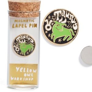 NWT Yellow Owl Workshop Taurus Magnetic Lapel Pin